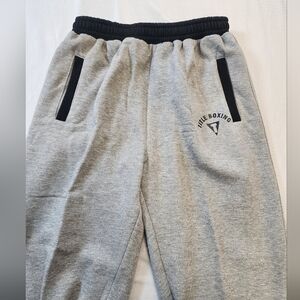 NWT Title Boxing Men's Hearther Gray Black Trim 2 Pockets Sweatpants, sz XL